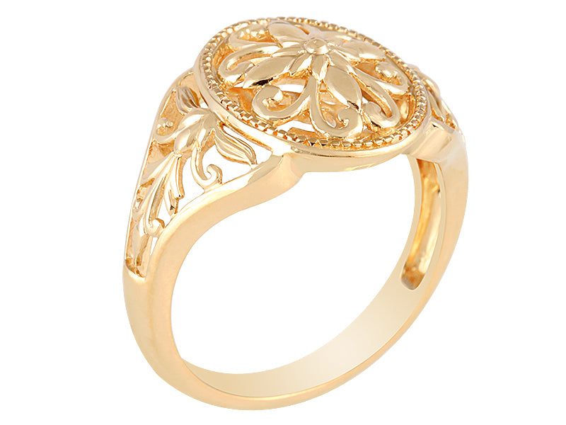22K Yellow Gold Dome Filigree Ring