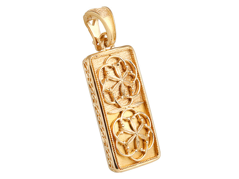 22K Yellow Gold Rectangular Pendant