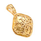 22K Yellow Gold Cushion Shape Shield Pendant