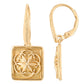 22K Yellow Gold Rectangular Earrings