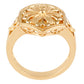 22K Yellow Gold Lily Flower Cut-out Ring