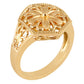 22K Yellow Gold Lily Flower Cut-out Ring