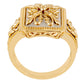 22K Two-Tone Gold Fleur De Lis Ring