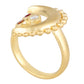 22K Yellow Gold Gemstone Moon Ring